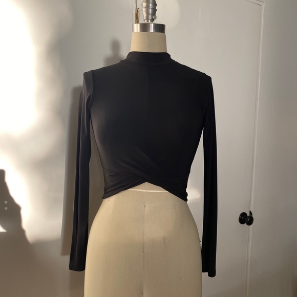 Black long sleeve high neck top - Picture 1 of 3